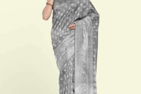 Banarasi Libaas Gray With Silver Finishing