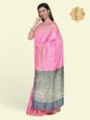 Banarasi Libaas Pink Banarasi Cotton Silk Saree - Image 3