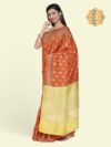 Banarasi Libaas Orange Banarasi Cotton Silk Saree - Image 10