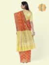 Banarasi Libaas Orange Banarasi Cotton Silk Saree - Image 8