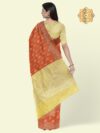 Banarasi Libaas Orange Banarasi Cotton Silk Saree - Image 12