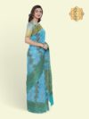 Banarasi Libaas Bluish Cyan Pure Tissue Silk Saree - Image 9