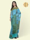 Banarasi Libaas Bluish Cyan Pure Tissue Silk Saree - Image 8